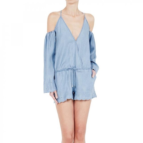 Sass & Bide chambray cold shoulder romper - Picture 2 of 7